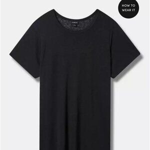 Torrid Linen Blend Top in Black Size 4
